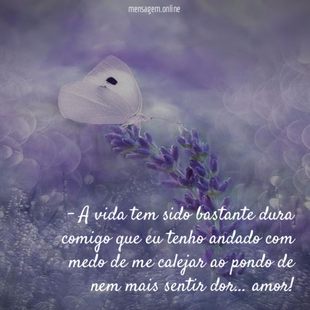 A vida tem sido bastante dura comigo