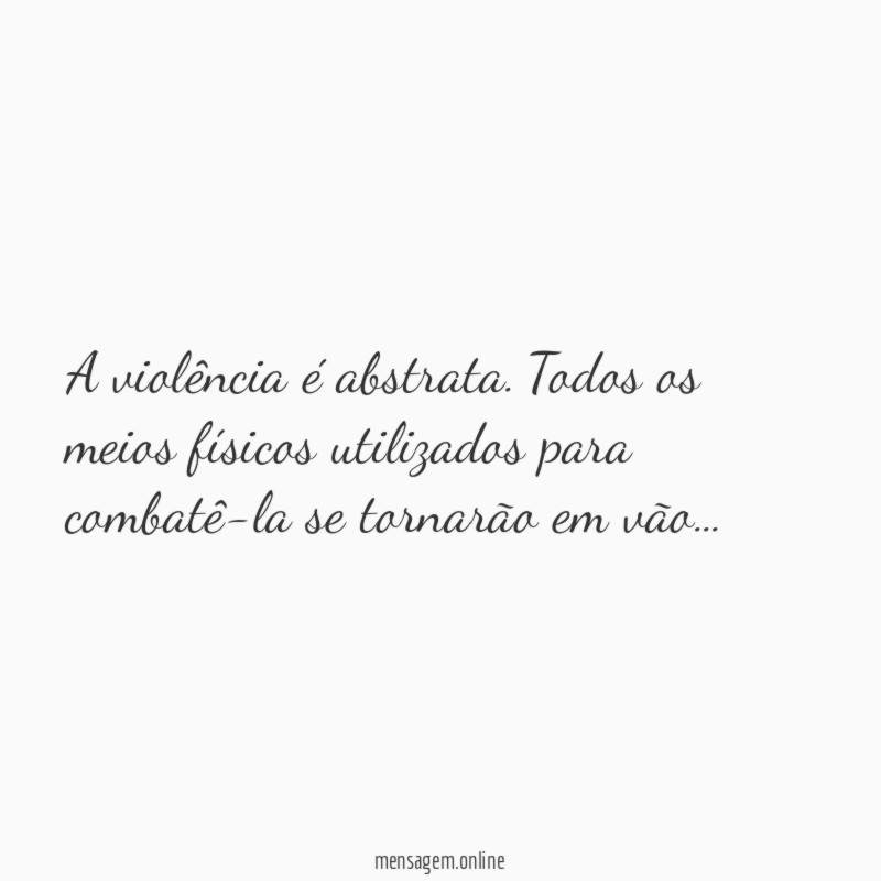 A violência é abstrata