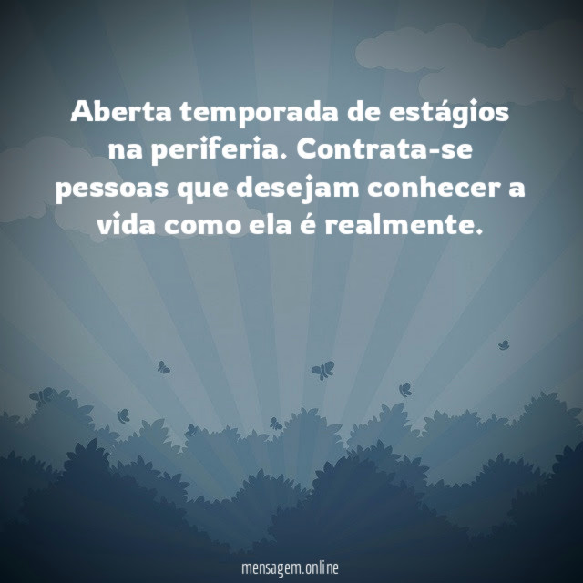 Aberta temporada de estágios na periferia