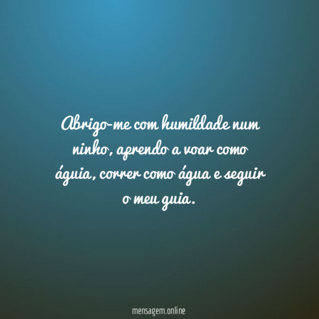 Abrigo-me com humildade num ninho