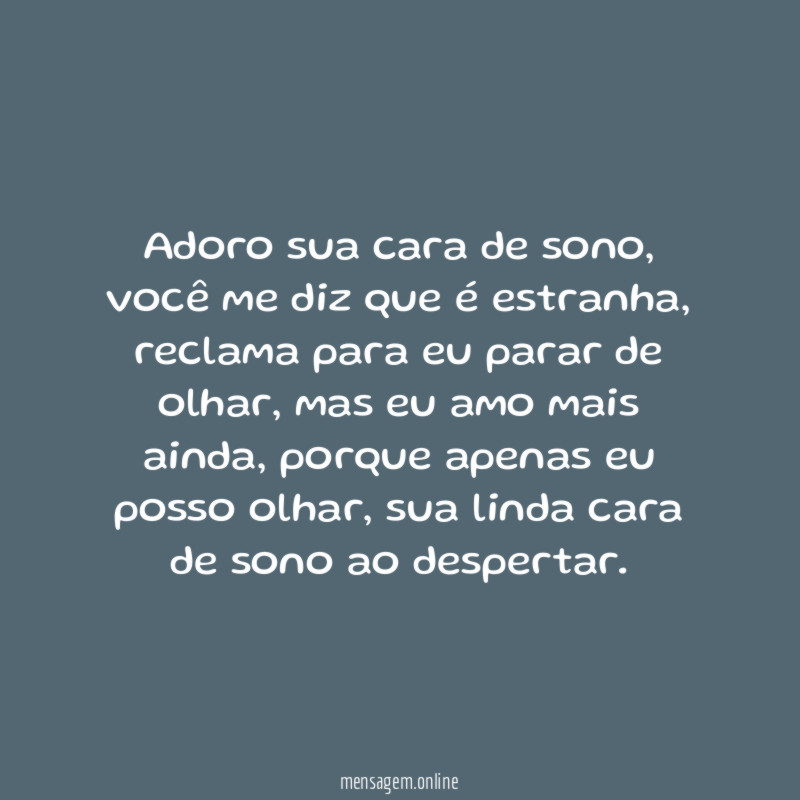 Adoro sua cara de sono