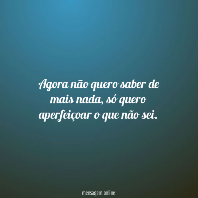 Agora não quero saber de mais nada