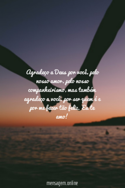 Agradeço a Deus por você