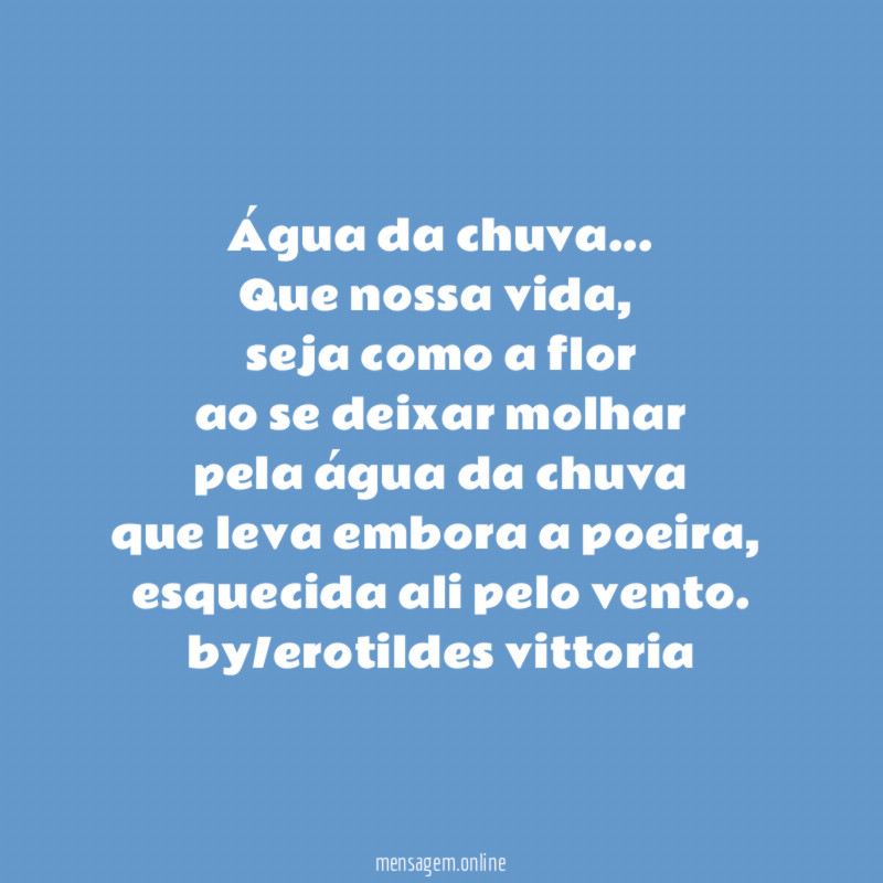 Água da chuva