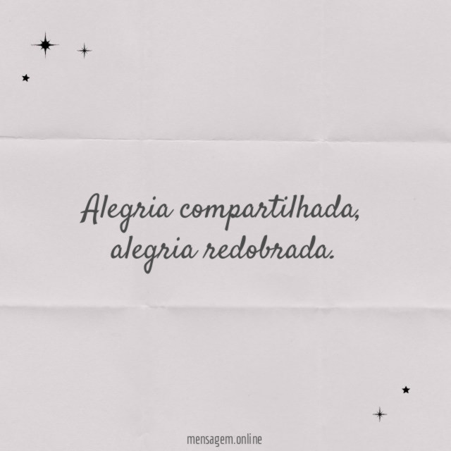 Alegria compartilhada