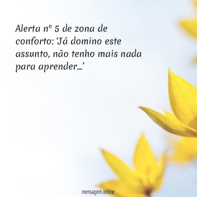 Alerta nº 5 de zona de conforto