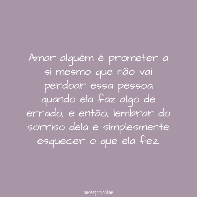Amar alguém é prometer a si mesmo que