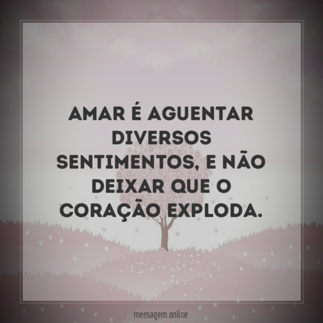 Amar é aguentar diversos sentimentos