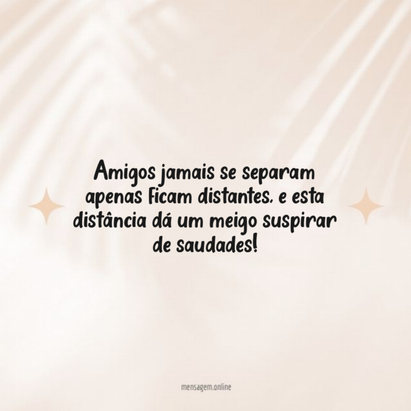Amigos jamais se separam apenas ficam distantes