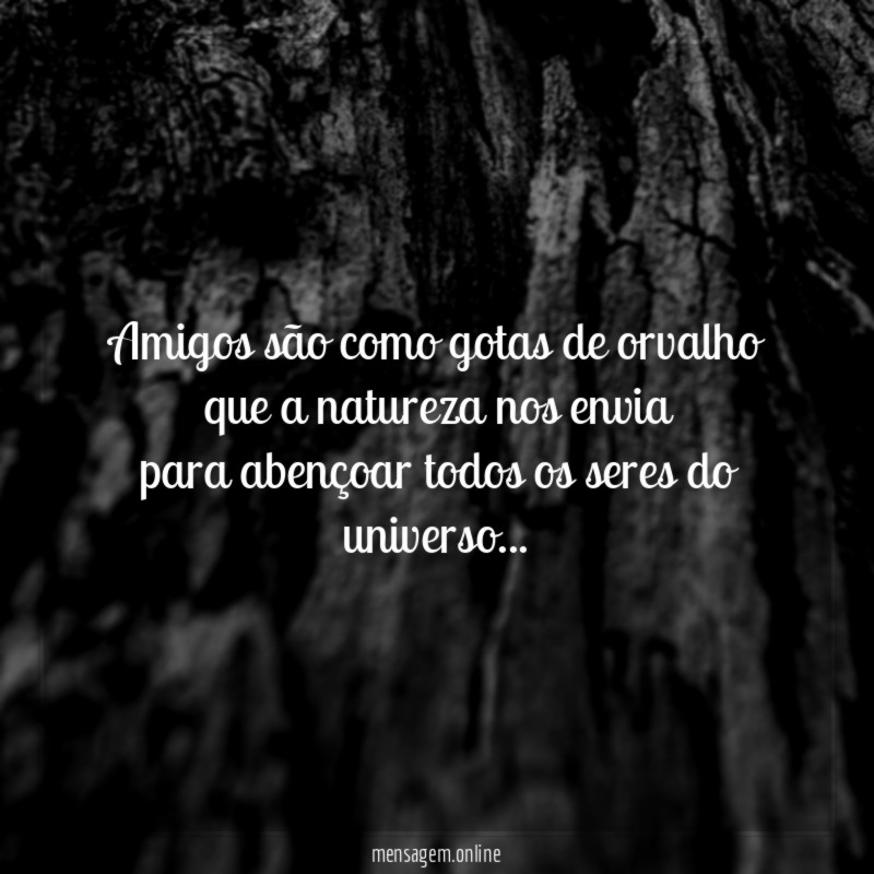 Amigos são como gotas de orvalho
que a natureza nos envia
para abençoar todos os seres do universo…