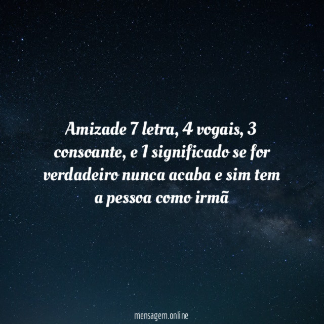 amizade 7 letra