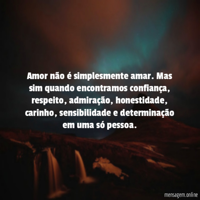 Amor não é simplesmente amar