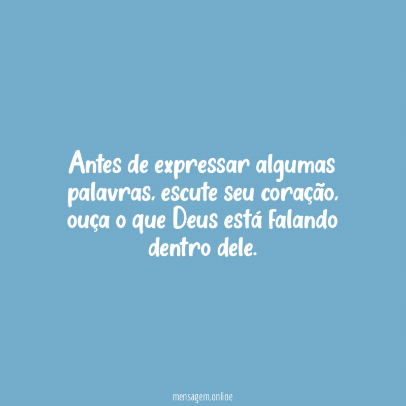 Antes de expressar algumas palavras