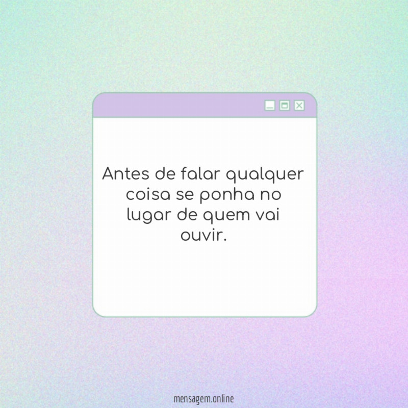 Antes de falar qualquer