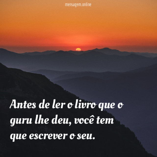 Antes de ler o livro que o guru lhe deu