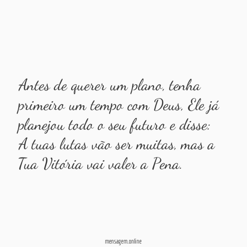 Antes de querer um plano