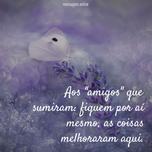 Aos "amigos" que sumiram