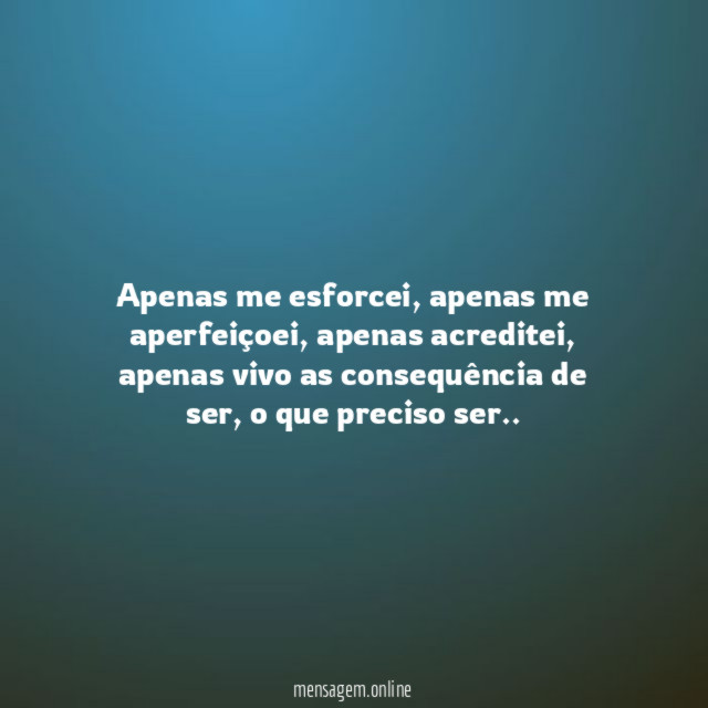 Apenas me esforcei