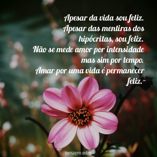 Apesar da vida sou feliz