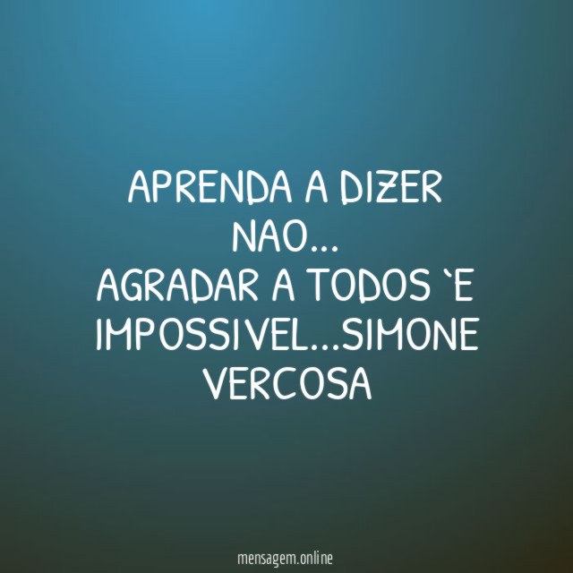 Aprenda a dizer nao