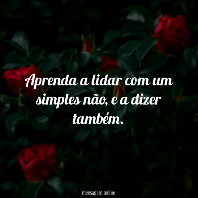 Aprenda a lidar com um simples não