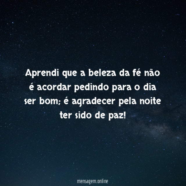Aprendi que a beleza da fé não é