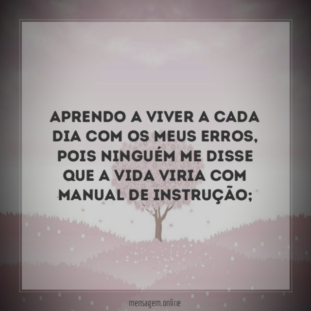 Aprendo a viver a cada dia com os meus erros