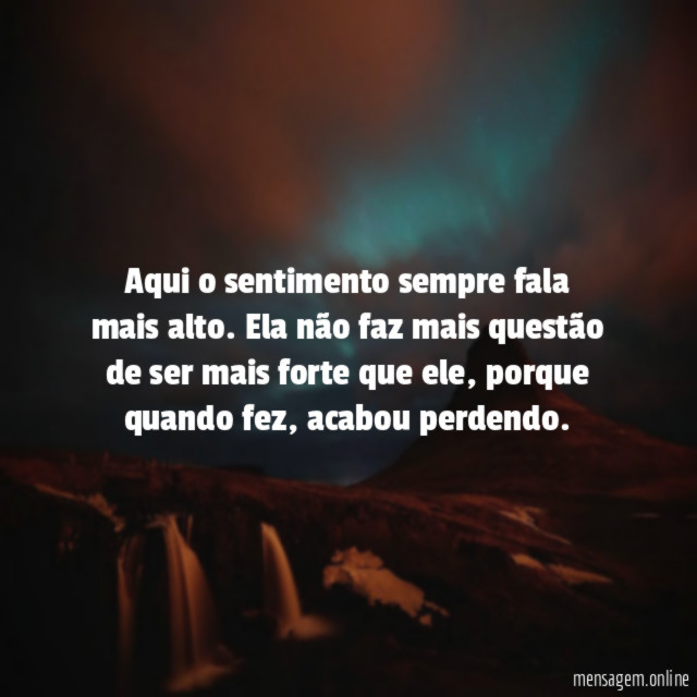 Aqui o sentimento sempre fala mais alto