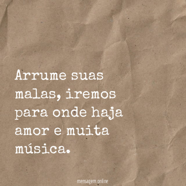 Arrume suas malas