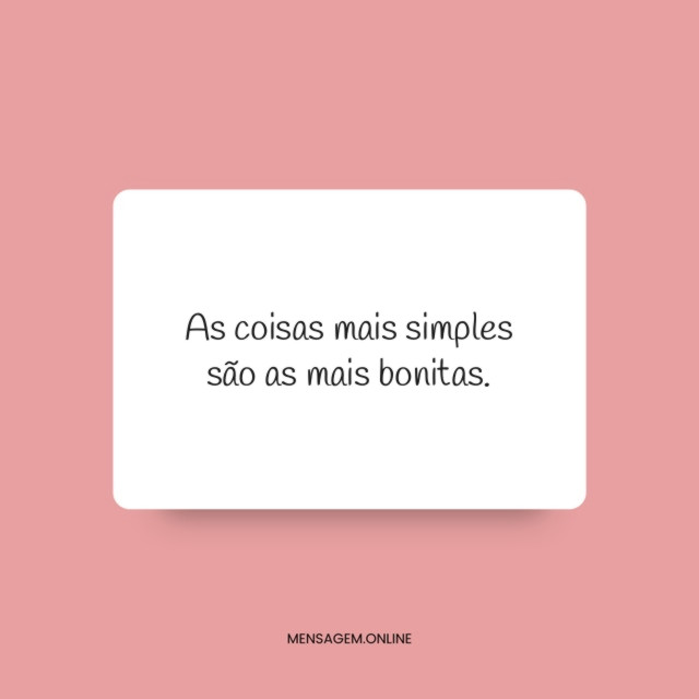 As coisas mais simples