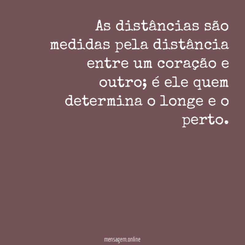 As distâncias são medidas pela distância entre um