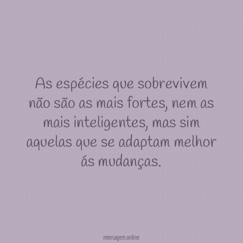 As espécies que sobrevivem não são as mais fortes