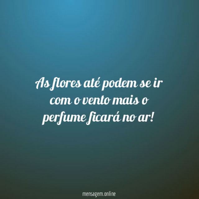 As flores até podem se ir com