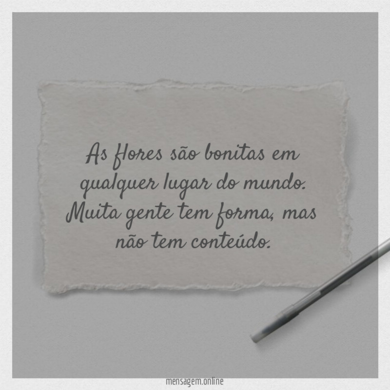 As flores são bonitas