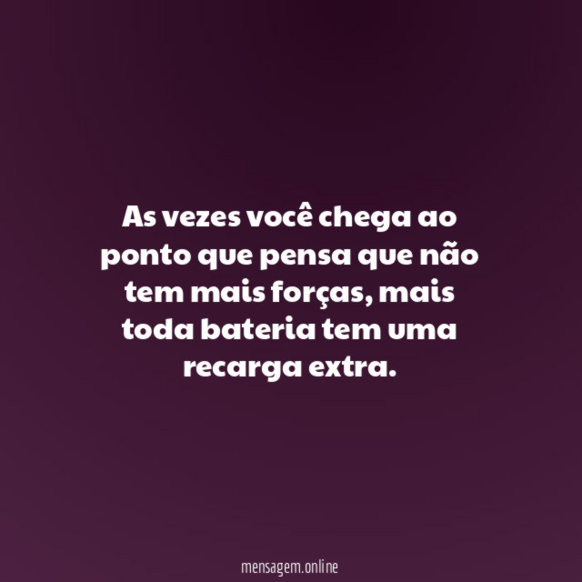 As vezes você chega ao ponto que pensa