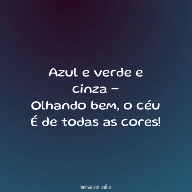 Azul e verde e cinza - Olhando bem