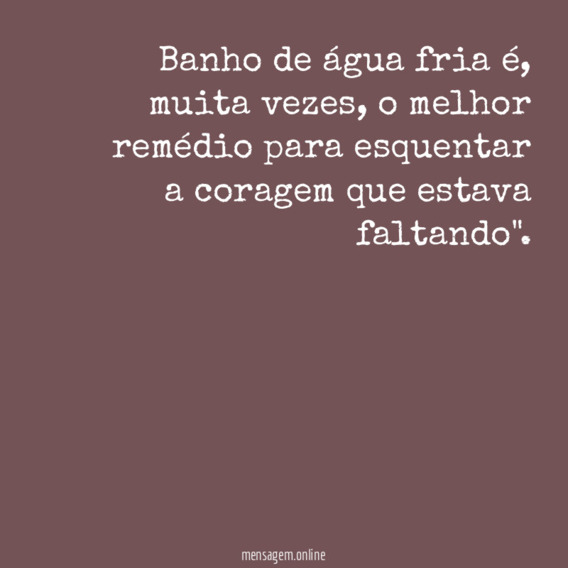 Banho de água fria é