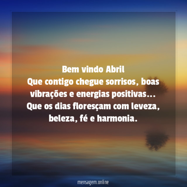 Bem vindo Abril