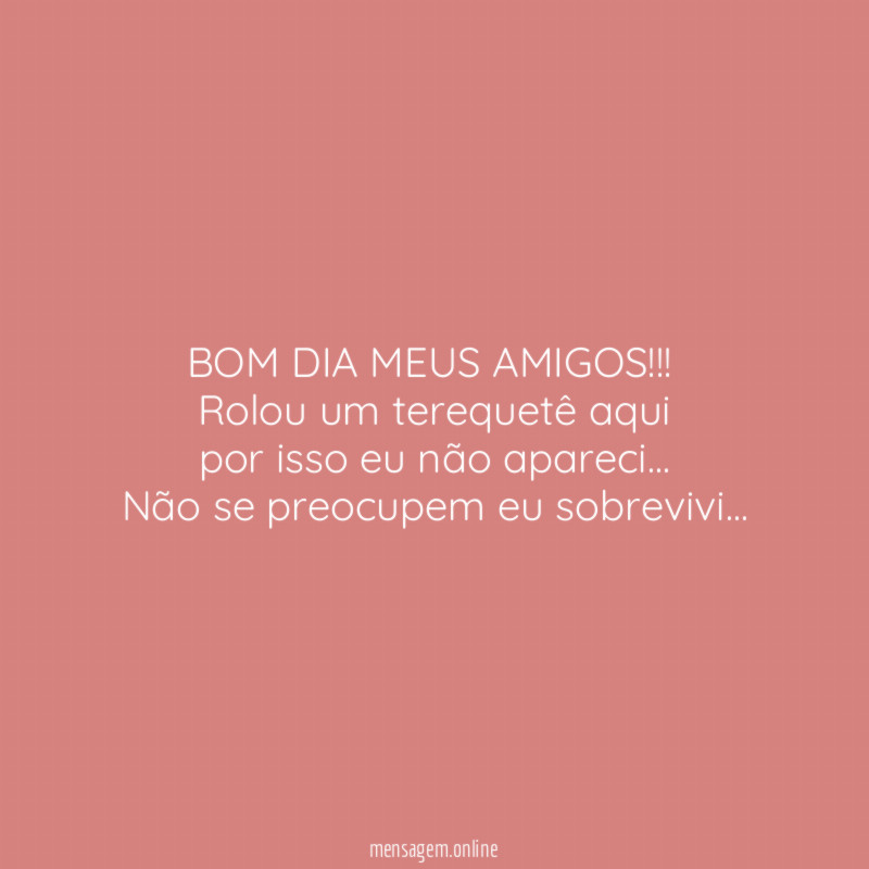 BOM DIA MEUS AMIGOS!!!