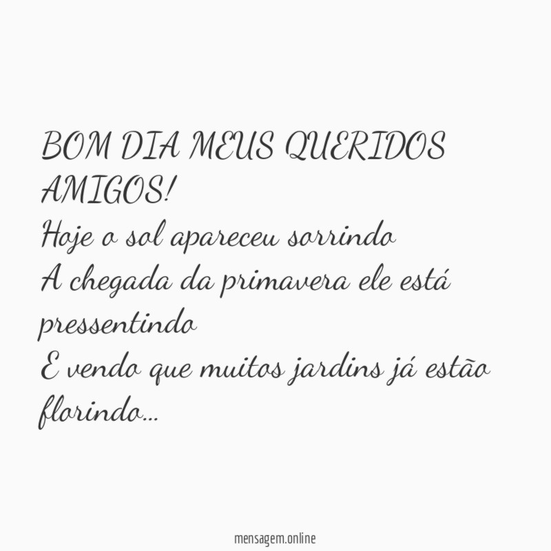 BOM DIA MEUS QUERIDOS AMIGOS!!!