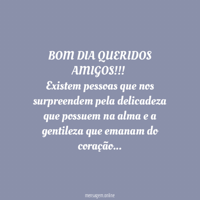 BOM DIA QUERIDOS AMIGOS!!!