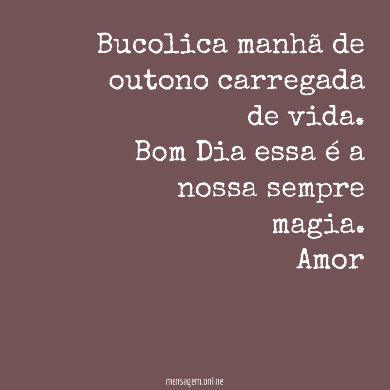 Bucolica manhã de outono carregada de vida