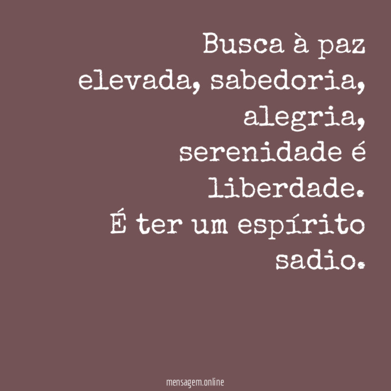 Busca à paz elevada