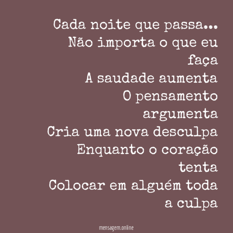 Cada noite que passa