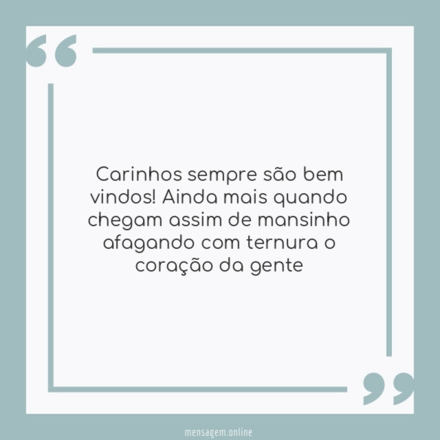 Carinhos sempre são bem vindos