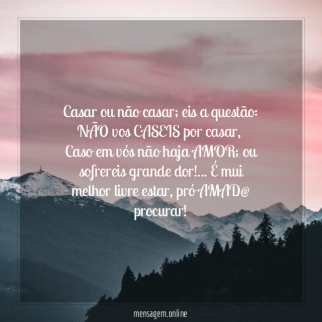 Casar ou não casar