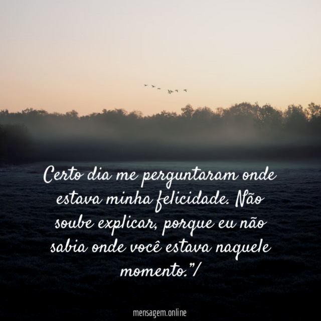 Certo dia me perguntaram onde estava minha felicidade