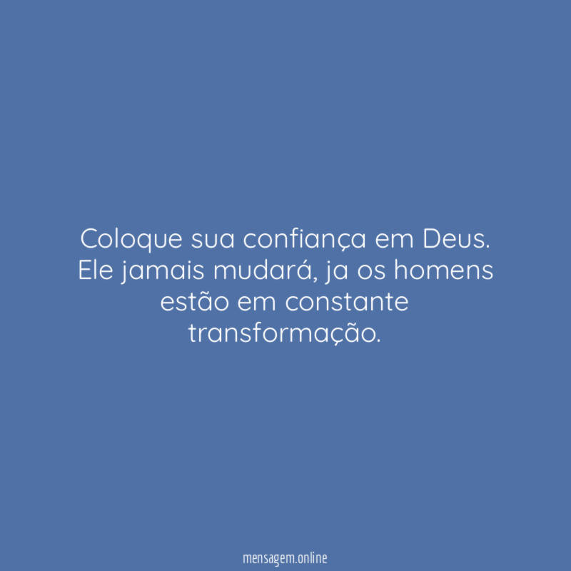Coloque sua confiança em Deus