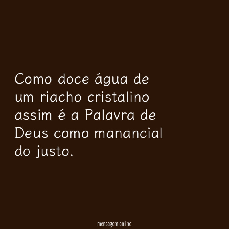 Como doce água de um riacho cristalino assim