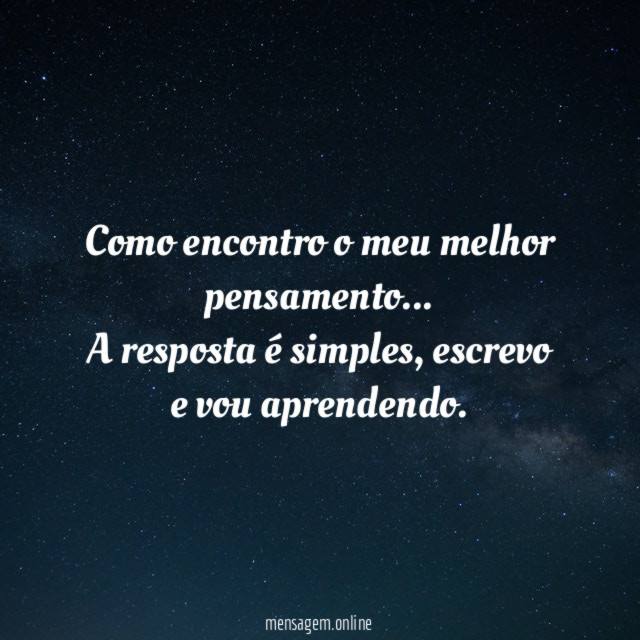 Como encontro o meu melhor pensamento